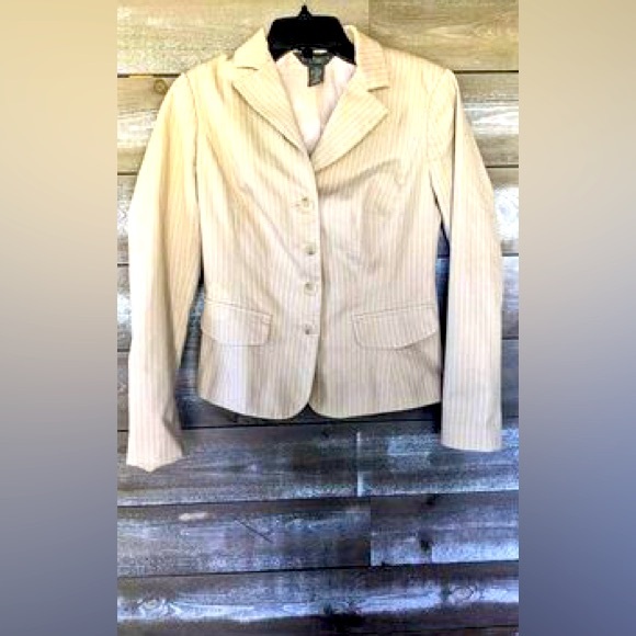 Van Heusen Beige Stripe Blazer Jacket Size XS - Picture 1 of 4